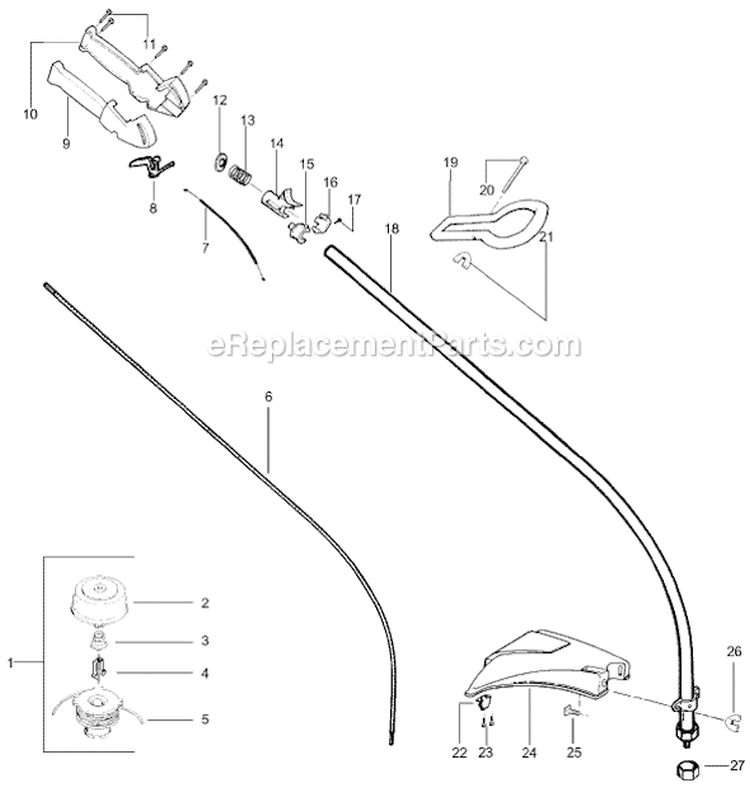 Page C Diagram and Parts List for XT400 Type 2 Weed Eater Trimmer